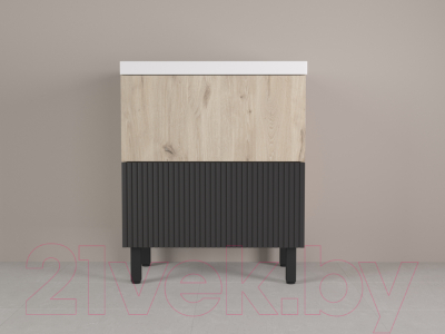 Тумба под умывальник Style Line Стокгольм ВЛДСП 70 2 ящика (напольная)