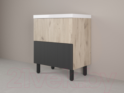 Тумба под умывальник Style Line Стокгольм ВЛДСП 70 2 ящика (напольная)