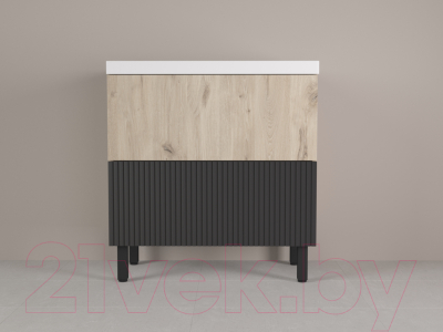 Тумба под умывальник Style Line Стокгольм ВЛДСП 80 2 ящика (напольная)