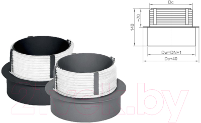 Переходник для дымохода КПД 2мм ф150(М)x200(П)