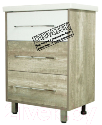 Тумба под умывальник Style Line Экзотик 55 3 ящика (напольная) - фото