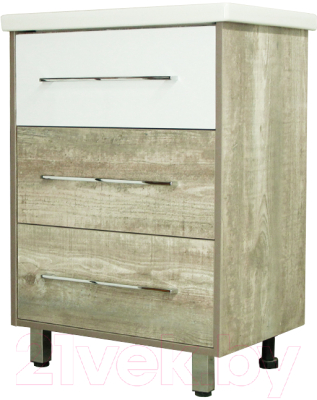 Тумба под умывальник Style Line Экзотик 60 3 ящика (напольная) - фото