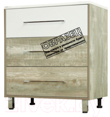 Тумба под умывальник Style Line Экзотик 70 3 ящика (напольная) - фото