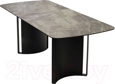 Обеденный стол M-City Rasmus 160 KL-80 / 626M04967 (серый мрамор/итальянская керамика/черный)