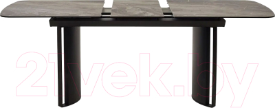 Обеденный стол M-City Rasmus 160 KL-80 / 626M04967 (серый мрамор/итальянская керамика/черный)