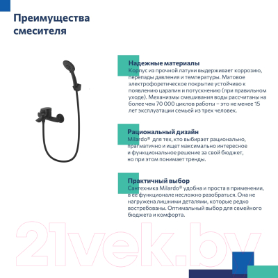 Смеситель Milardo Rora RORBL00M02