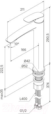 Смеситель Milardo Rora RORBL01M01