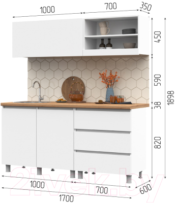 Кухонный гарнитур Стендмебель Хелен 1.7