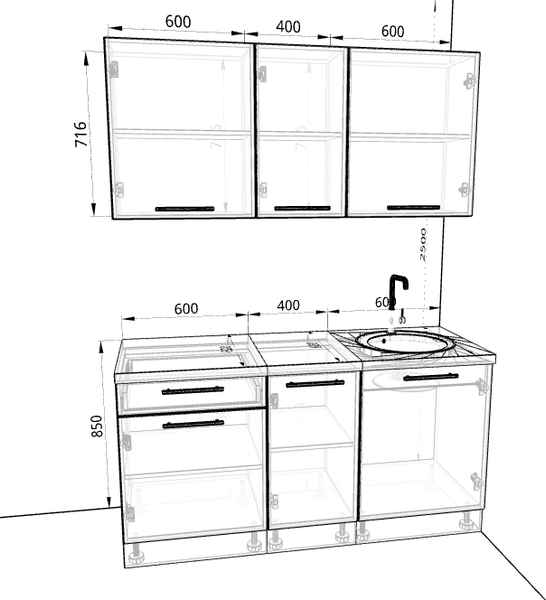 Кухонный гарнитур Стендмебель Эдинбург 1.6