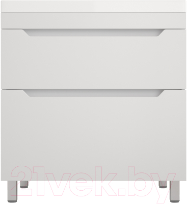 Тумба под умывальник Style Line Остин 70 2 ящика (напольная, белый) - фото