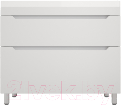 Тумба под умывальник Style Line Остин 100 2 ящика (напольная, белый) - фото