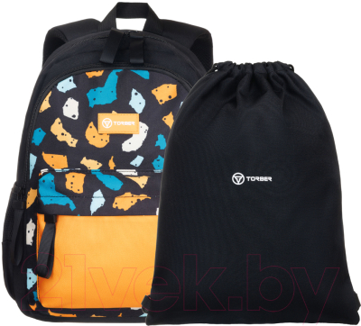 Школьный рюкзак Torber Class X Mini / T1801-23-Bl-Y (черный/желтый) - фото