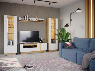 Полка НК Мебель Modo / 71716202 (артизан/белый матовый)