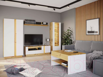 Полка НК Мебель Modo / 71716202 (артизан/белый матовый)