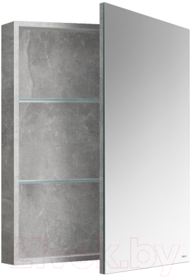 Шкаф с зеркалом для ванной Belux Стокгольм ВШ 60 (31, бетон чикаго светло-серый)