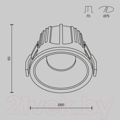 Точечный светильник Maytoni Alfa LED DL043-01-15W4K-RD-W
