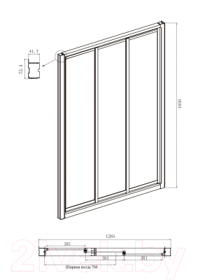 Душевая дверь Ambassador Forsa 130x195 / 17021104NX