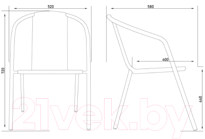 Кресло садовое AksHome Verona PP (черный/сталь черная)