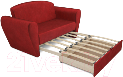 Диван Mebel-Ars Квартет (бархат красный Star Velvet 3 Dark Red)