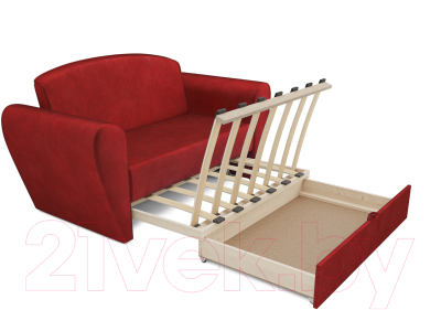 Диван Mebel-Ars Квартет (бархат красный Star Velvet 3 Dark Red)