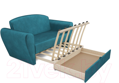 Диван Mebel-Ars Квартет (бархат сине-зеленый Star Velvet 43 Black Green)