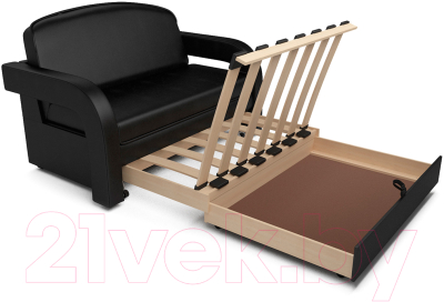 Диван Mebel-Ars Кармен-2 (кожзам черный)