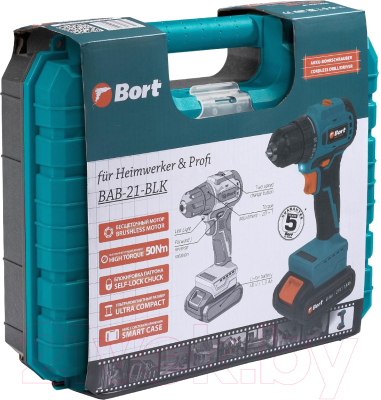 Аккумуляторная дрель-шуруповерт Bort BAB-21-BLK