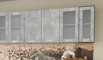 Шкаф навесной для кухни Интерлиния Компо ВШ30ст-720-1дв (бетон)