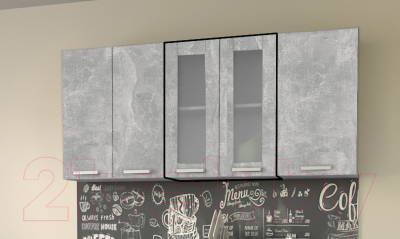 Шкаф навесной для кухни Интерлиния Компо ВШ60ст-720-2дв (бетон)