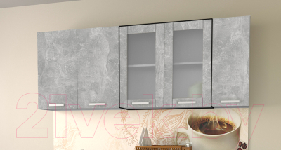 Шкаф навесной для кухни Интерлиния Компо ВШ80ст-720-2дв (бетон)