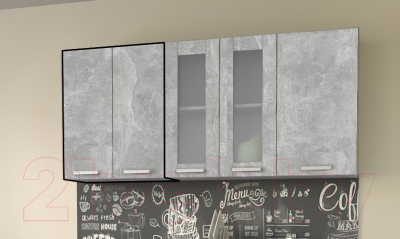 Шкаф навесной для кухни Интерлиния Компо ВШС60-720-2дв (бетон)