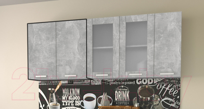 Шкаф навесной для кухни Интерлиния Компо ВШС80-720-2дв (бетон)