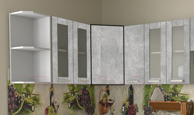 Шкаф навесной для кухни Интерлиния Компо ВШУ-720 (бетон)