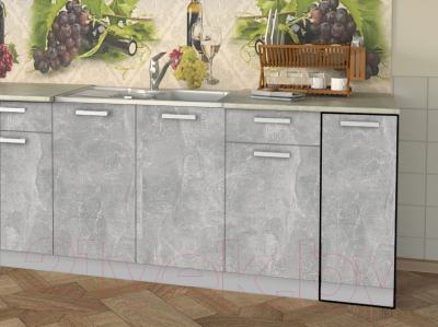 Шкаф-стол кухонный Интерлиния Компо НШ30р-1дв (бетон)