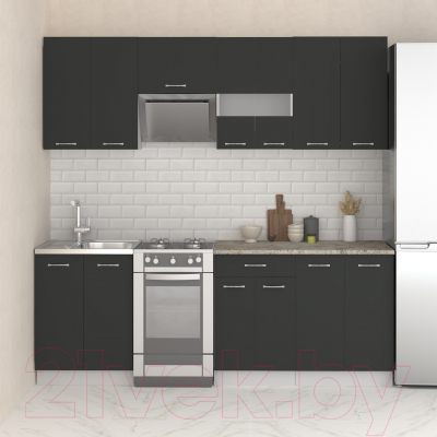 Кухонный гарнитур Mio Tesoro Экстра-лайт 2.2 (антрацит/марсель)