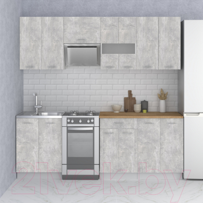 Кухонный гарнитур Mio Tesoro Экстра-лайт 2.2 (ателье светлый/дуб бунратти)