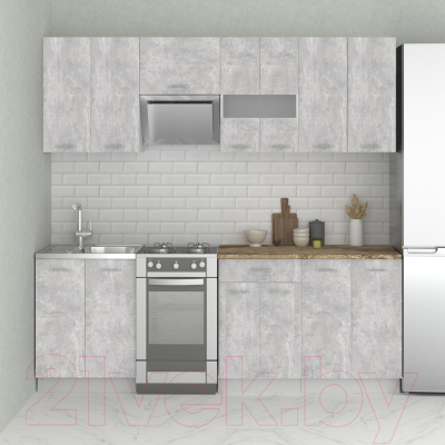 Кухонный гарнитур Mio Tesoro Экстра-лайт 2.2 (ателье светлый/мадрид)