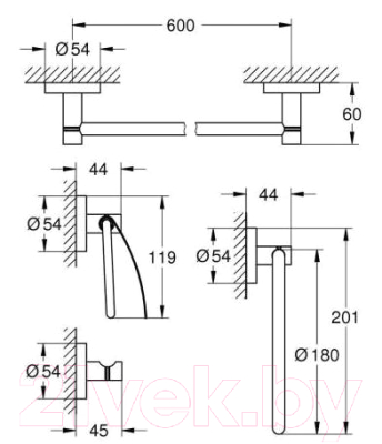 Набор аксессуаров для ванной и туалета GROHE Essentials 40776001