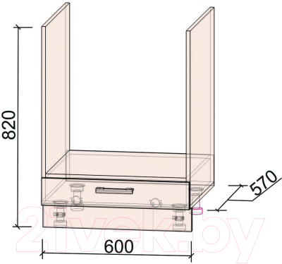 Шкаф под духовку Интерлиния Компо НШ60д (бетон)