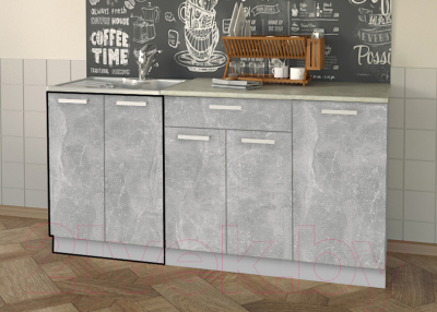 Шкаф под мойку Интерлиния Компо НШ60м-2дв (бетон)