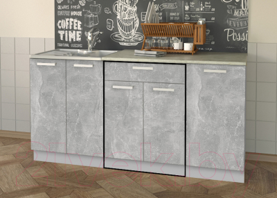 Шкаф-стол кухонный Интерлиния Компо НШ60рш1 (бетон)