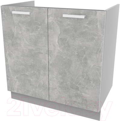 Шкаф под мойку Интерлиния Компо НШ80м-2дв (бетон) - фото