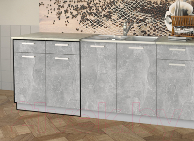 Шкаф-стол кухонный Интерлиния Компо НШ88-М.П (бетон)