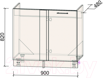 Шкаф под мойку Интерлиния Компо НШ98-М.П (бетон)