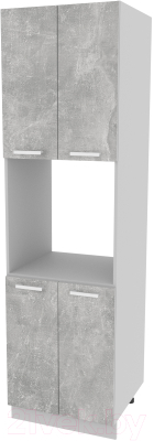 Шкаф-пенал кухонный Интерлиния Компо ПШД-№5-2145 (бетон/бетон) - фото