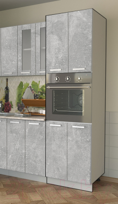 Шкаф-пенал кухонный Интерлиния Компо ПШД-№5-2145 (бетон/бетон)