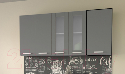 Шкаф навесной для кухни Интерлиния Компо ВШ45-720-1дв (серебристый)