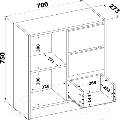Тумба Сокол-Мебель Т-1 (белый)