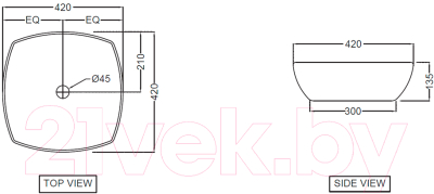 Умывальник Jaquar ARS-WHT-39901