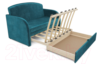 Диван Mebel-Ars Малютка (бархат сине-зеленый Star Velvet 43 Black Green)